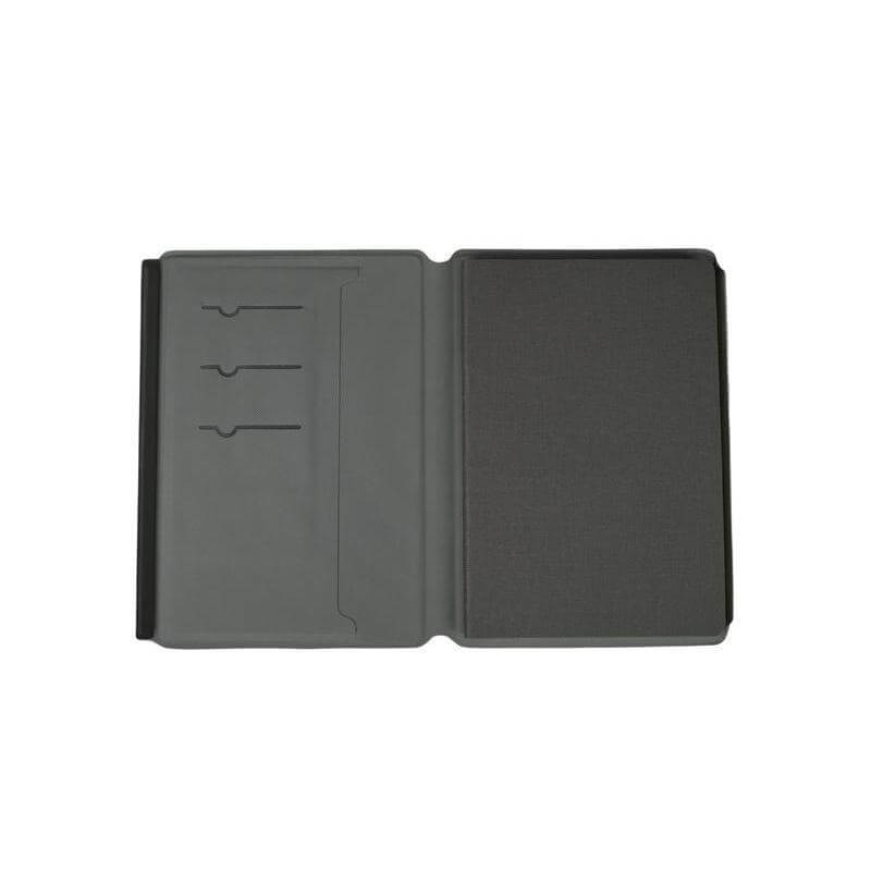 TESSIN - SANTHOME - Set of Notebook, Pen and Card Holder - Black