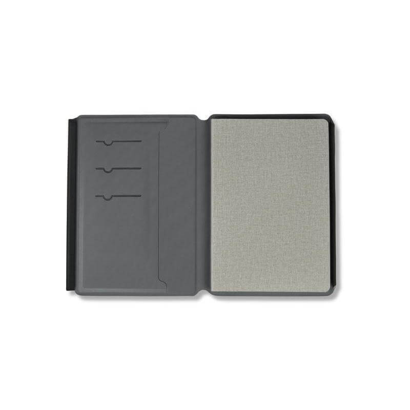 TESSIN - SANTHOME - Set of Notebook, Pen and Card Holder - Grey