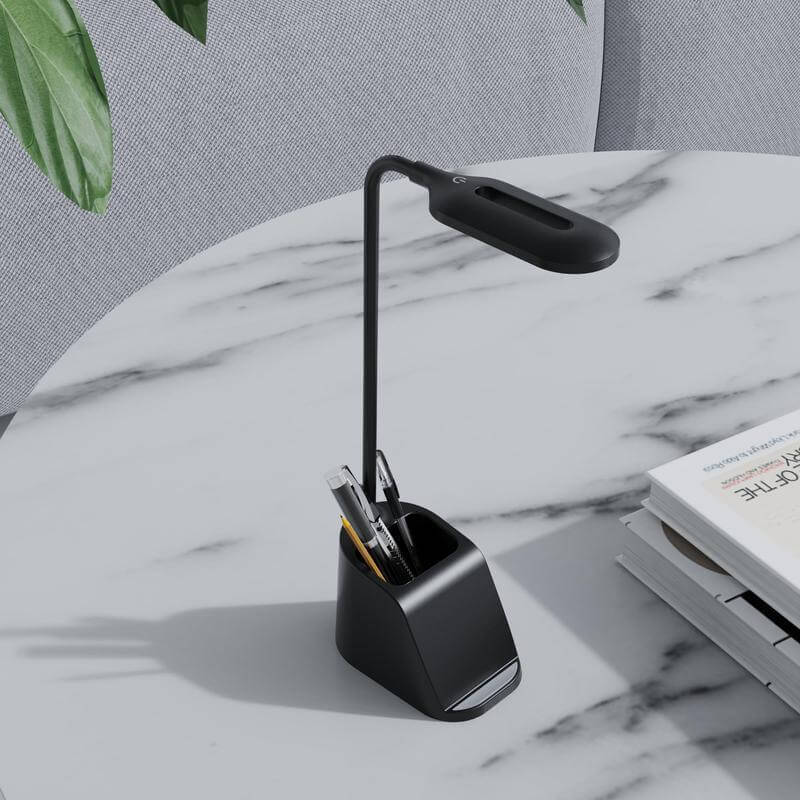 ALMERE - Giftology 3 in 1 Desk Lamp with 15W  Wireless Charger & Pen Holder - Black