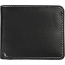 FISS - eco-neutral Cactus Leather Wallet with Coin Pocket, Card Case & Contrast Stitch (Black)