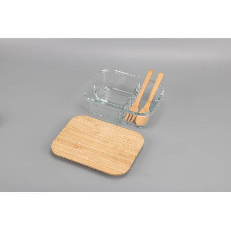 CORNETO - Hans Larsen Glass Lunch Box with Bamboo Cutlery Set