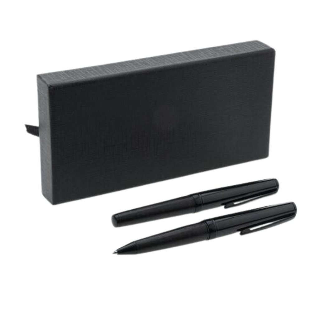 IZOLA - Set of Twist Action Pen and Cap Off Roller Pen - Black
