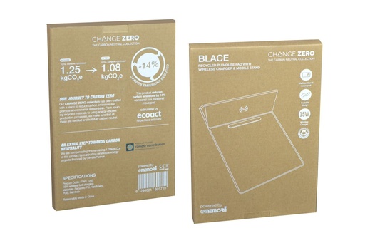 BLACE - CHANGE ZERO Recycled PU 15W Wireless Mousepad & Desk Organizer - Black