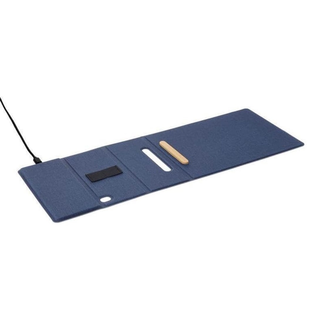 BLACE - CHANGE ZERO Recycled PU 15W Wireless Mousepad & Desk Organizer - Navy Blue