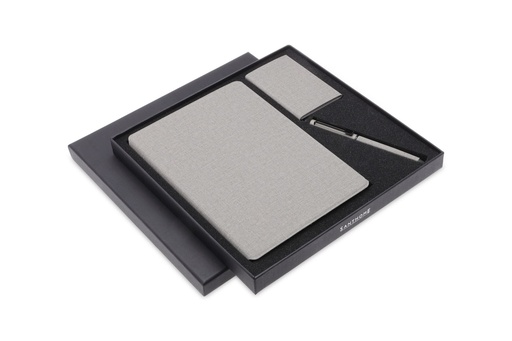 CHANGE ZERO Sustainable Gift Set with Refillable Notebook, Pen & Cardholder - Grey