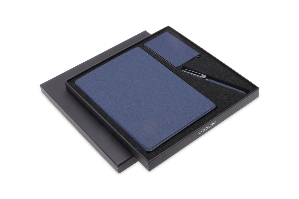 CHANGE ZERO Sustainable Gift Set with Refillable Notebook, Pen & Cardholder - Navy