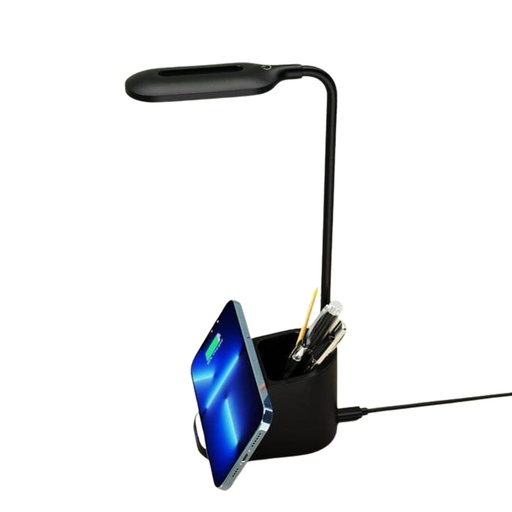 ALMERE - Giftology 3-in-1 Desk Lamp with 15W Wireless Charger & Pen Holder - Black	