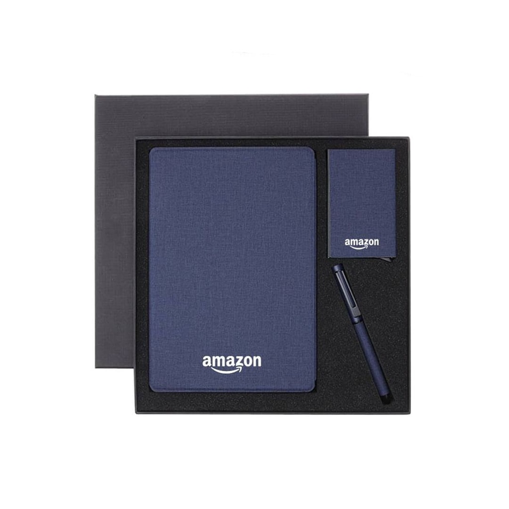 TESSIN - CHANGE ZERO Sustainable Gift Set with Refillable Notebook, Pen & Cardholder - Navy