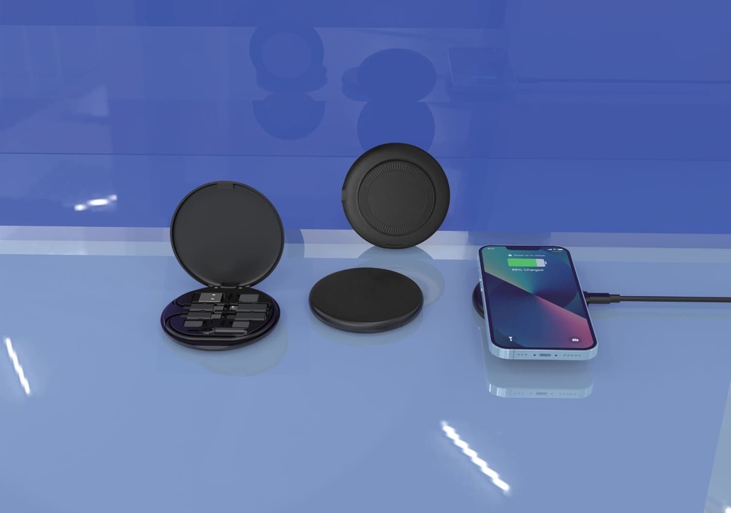 OSLO Mag - @memorii Recycled 15W Magnetic Wireless Charger Multicable Set - Black