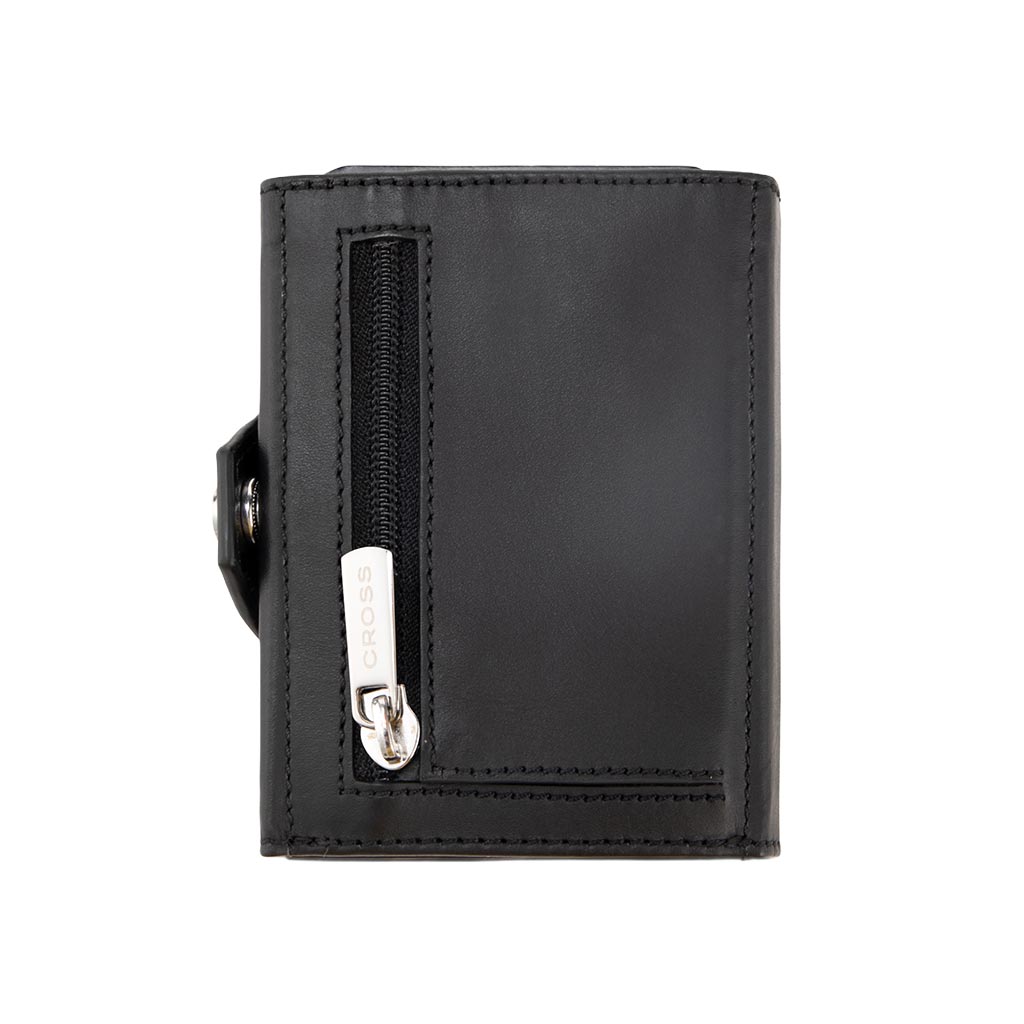 CROSS Soft Grain Leather 6CC Trifold Compact Wallet - Black