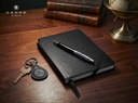 Cross Calais™ Chrome/Black Lacquer with Polished Chrome Appointments Ballpoint Pen (Blue Ink)