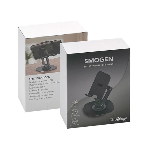 SMOGEN - Giftology 360°Rotating Phone Stand - Black 