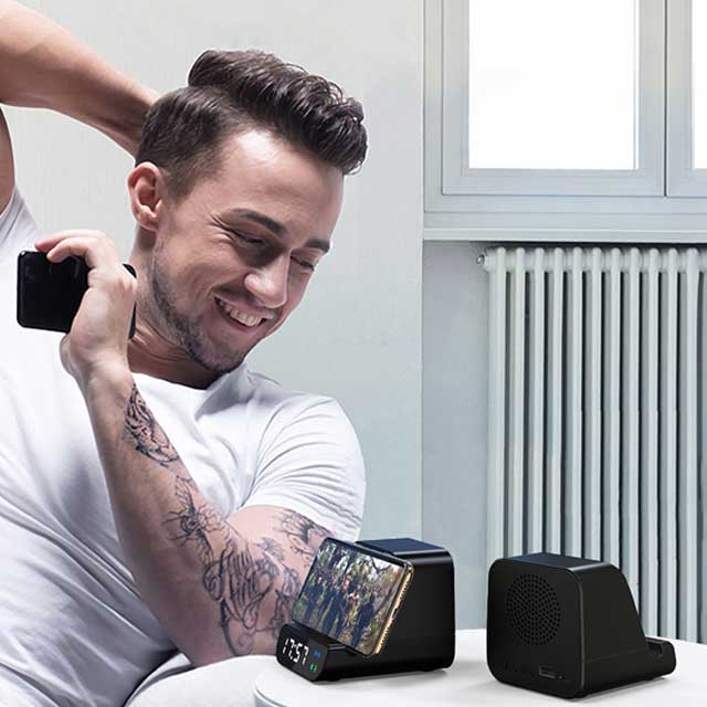 SOMOTO- @memorii 5W Wireless Speaker With Alarm Clock