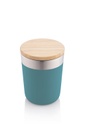 LAREN - Vacuum Coffee Tumbler With Bamboo Lid - Aqua Green