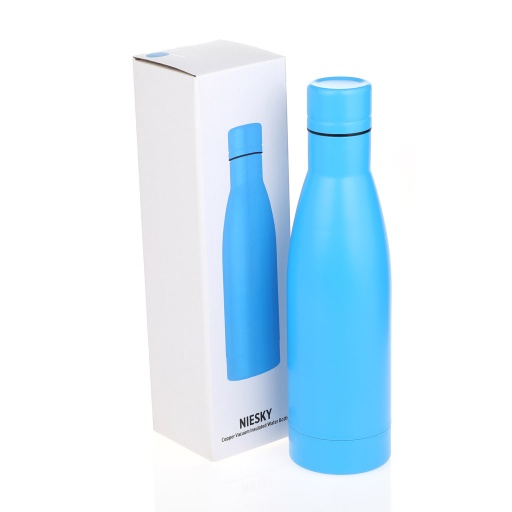 NIESKY - Copper Vacuum Insulated Double Wall Water Bottle - Aqua Blue