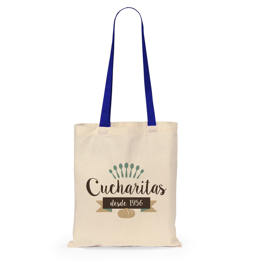 Cotton Shopping Bag - Blue Handle