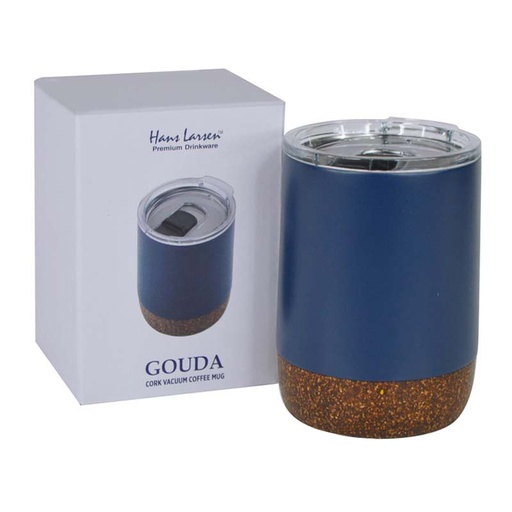 GOUDA - Hans Larsen Vacuum Mug With Cork Base - Blue