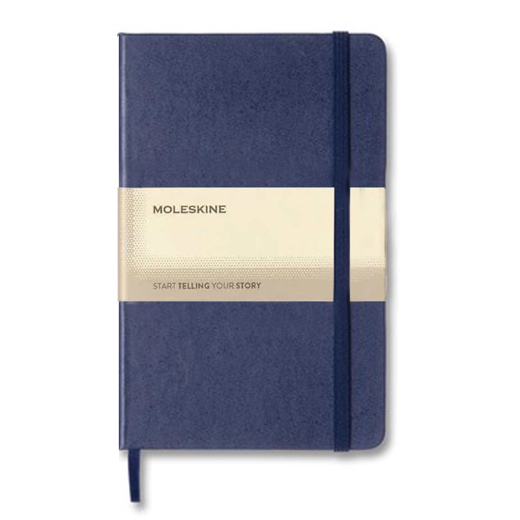 Moleskine Classic Medium Ruled Hard Cover Notebook - Prussian Blue