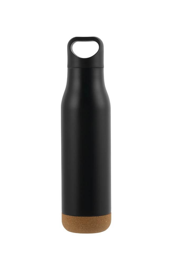 CREIL - Giftology Insulated Water Bottle with Cork Base - Black