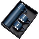 [DWGL 3196] SAFFLE - Giftology Family Set of Vacuum Flask & Two Cups - Navy Blue