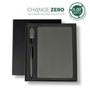 [GSSN 9542] CHANGE ZERO Sustainable Gift Set with Refillable Notebook, Pen & USB Keychain - Black