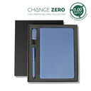 [GSSN 9544] CHANGE ZERO Sustainable Gift Set with Refillable Notebook, Pen & USB Keychain - Navy