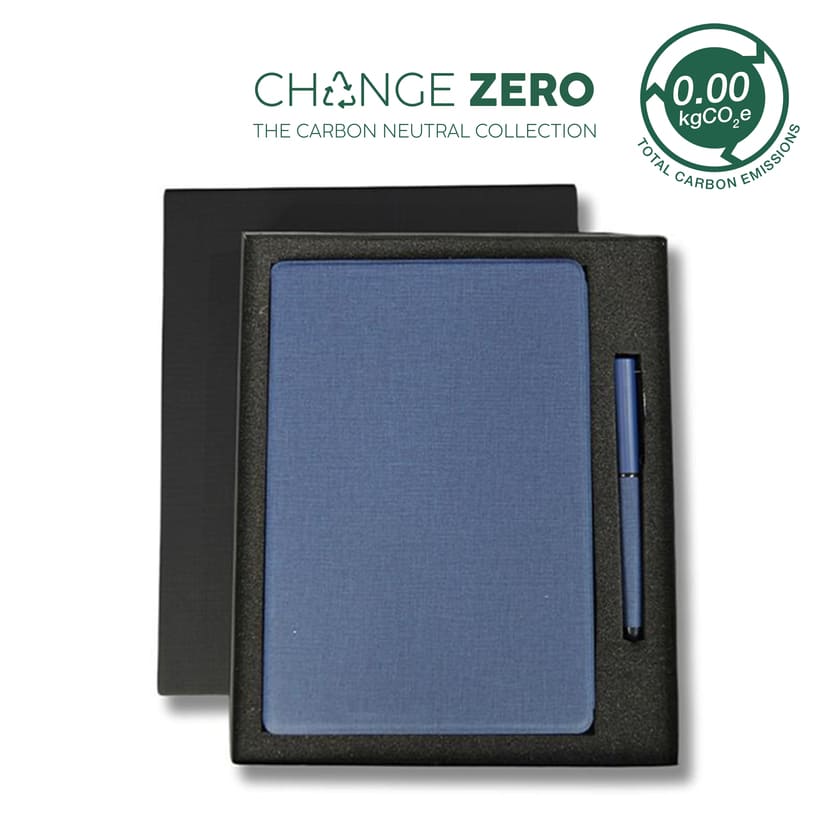 CHANGE ZERO Sustainable Gift Set with Refillable Notebook & Pen - Navy