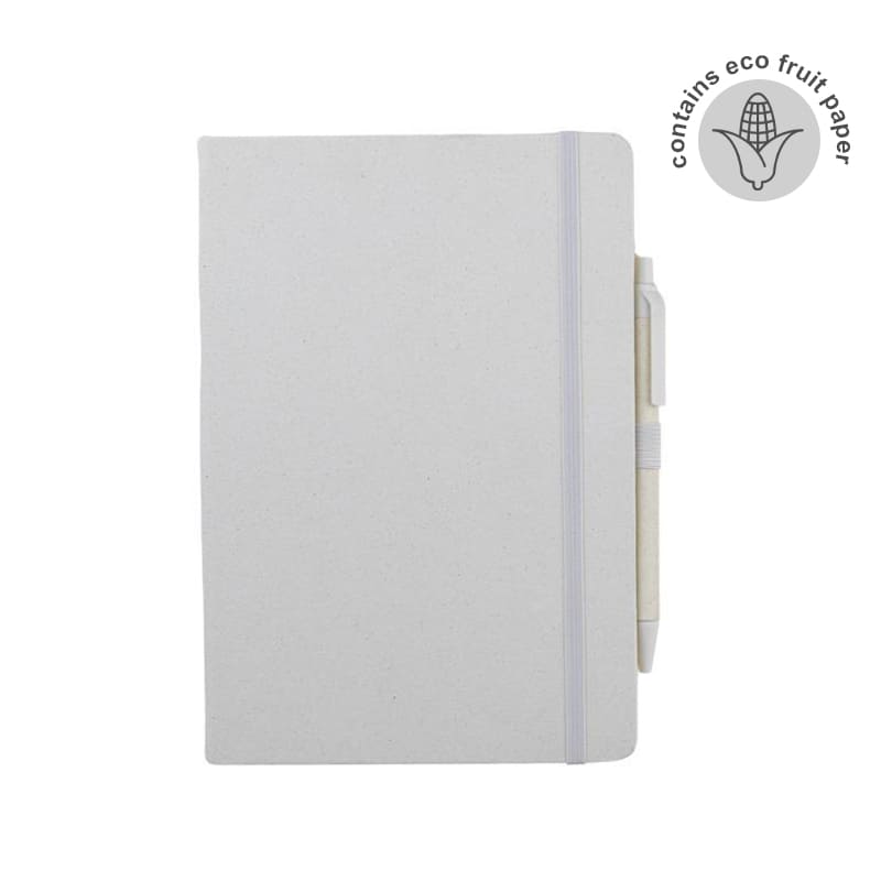 ABULA - eco-neutral® A5 Hard Cover Notebook & Pen Set - Corn Paper