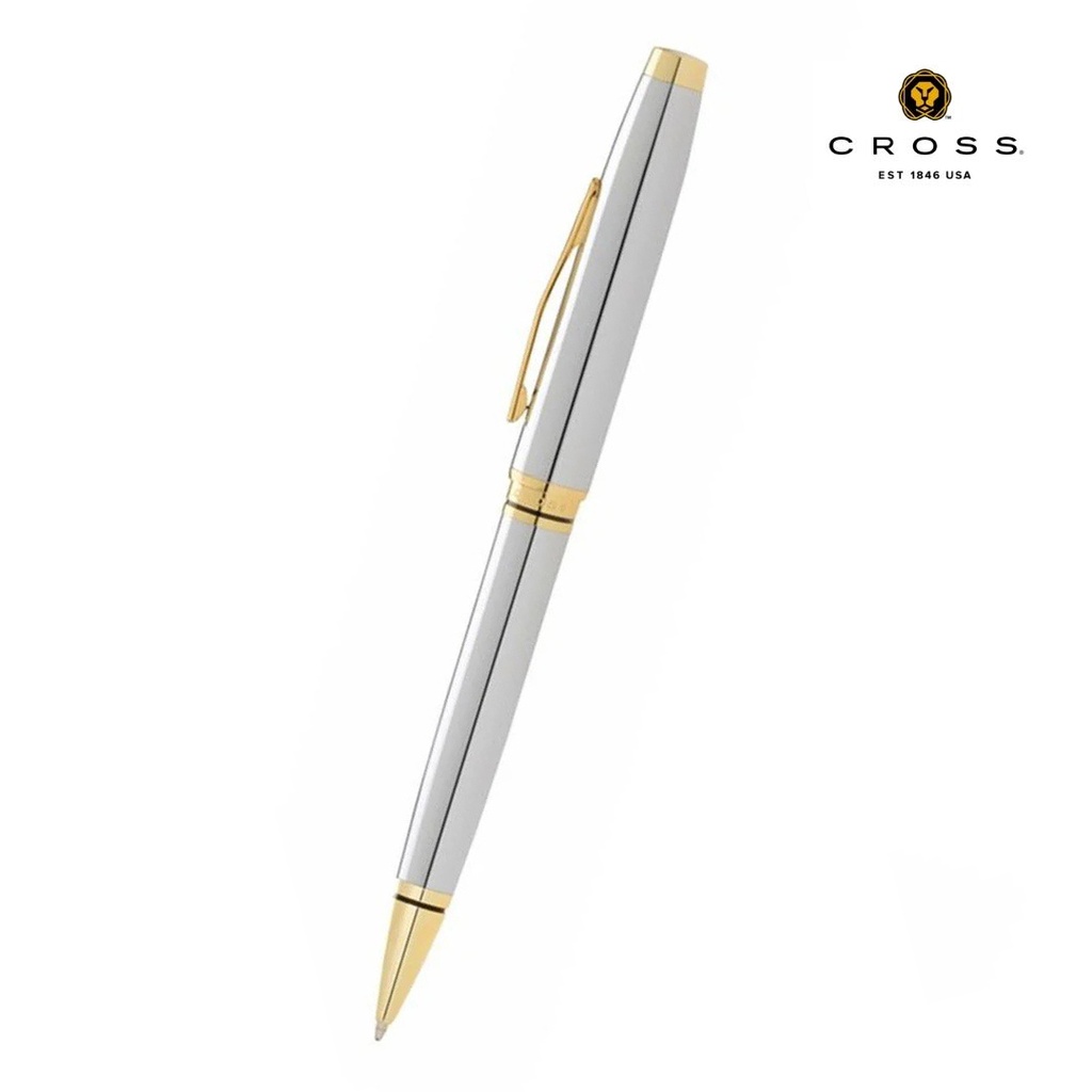 Cross Coventry Polished Chrome with Gold Tone Appointments Ballpoint Pen (Blue Ink)