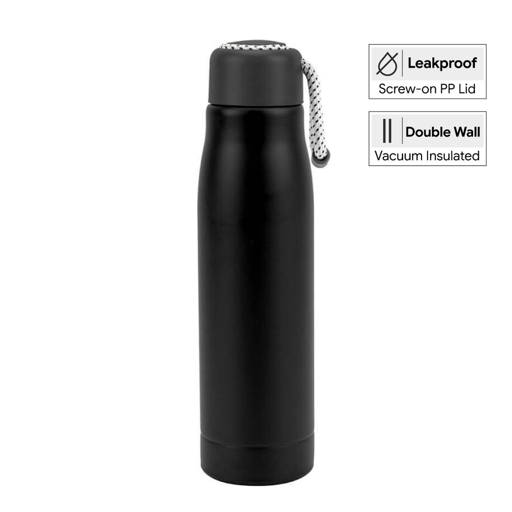 NIMES - Giftology Double Wall Stainless Steel Bottle 550ml - Black