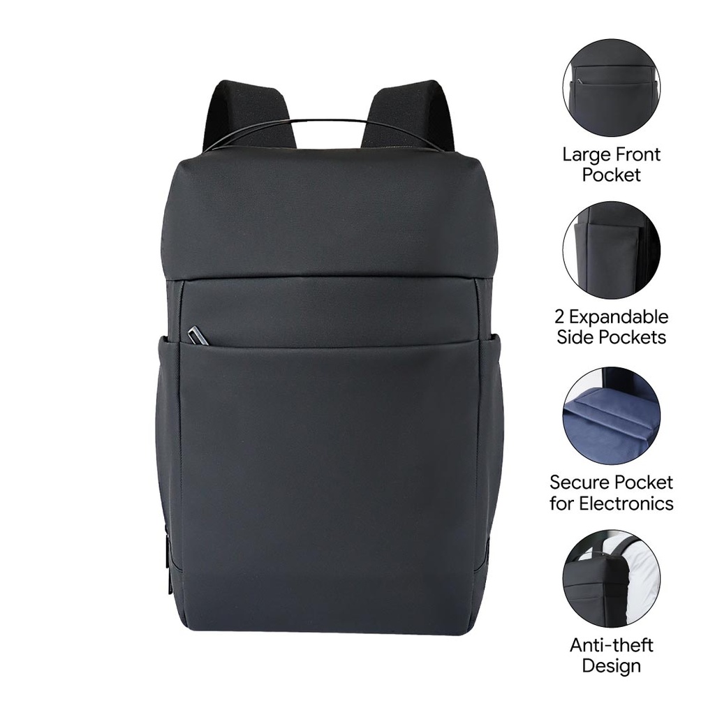 HALIFAX - Santhome Deluxe 15.6" Laptop Backpack - Black