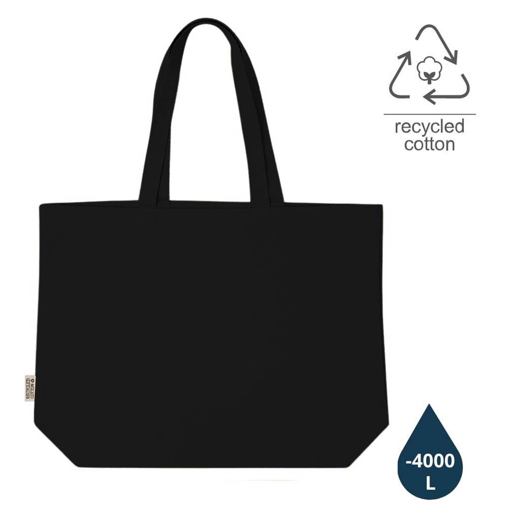 BORKUM - GRS-certified Recycled Cotton Beach / Shopping Bag - Black 