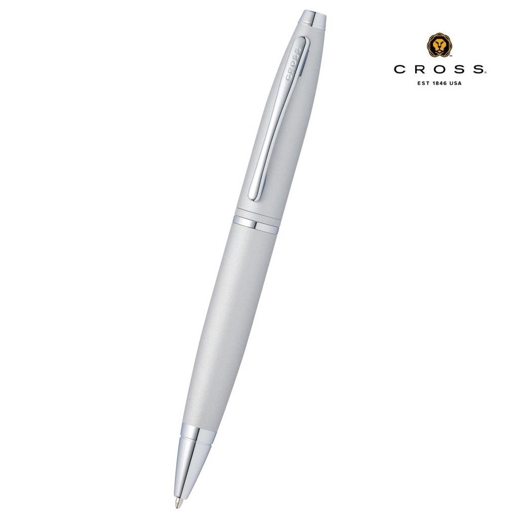 Cross Calais™ Satin Chrome with Polished Chrome Appointments Ballpoint Pen (Blue Ink)