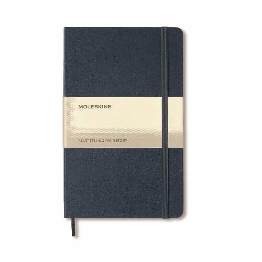 Moleskine Classic Large Ruled Hard Cover Notebook - Navy Blue