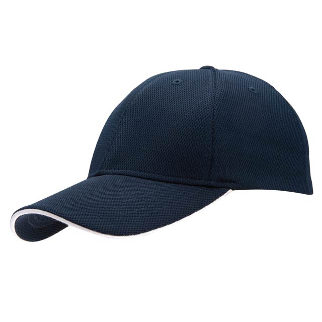 Santhome Nu-Fit® Performance Stretch-Fitted Cap - Navy Blue / White