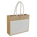 [JTEN 432] MONCLOVA - Jute Bag with Canvas Pocket - Natural