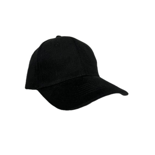 [HWSN 521] TARTU - 6 Panel Heavy Brushed Cotton Cap - Black