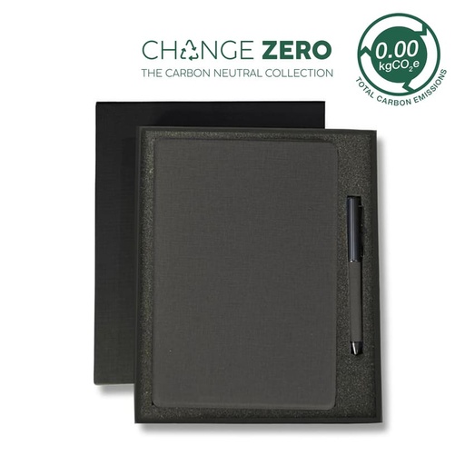 [GSSN 9539] CHANGE ZERO Sustainable Gift Set with Refillable Notebook & Pen - Black