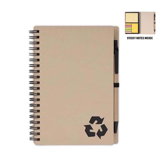 [NBEN 5327] SION- eco-neutral B6 Notepad & Pen Set with Sticky Note - Black