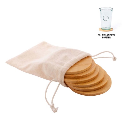 [CSEN 9219] BAMBI SET - eco-neutral Set of 6 Bamboo Coasters