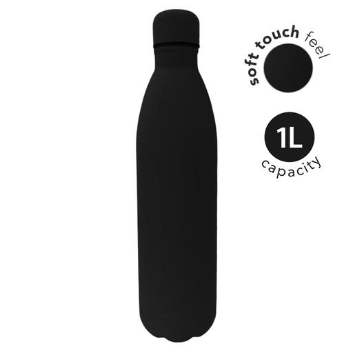 [DWGL 3282] MODENA - Giftology Soft Touch lnsulated Water Bottle - 1L - Black