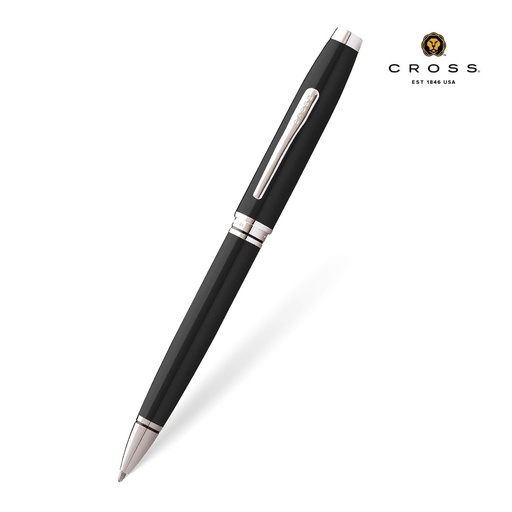 [WICR 5376] Coventry Black Lacquer with Polished Chrome Appointments Ballpoint Pen (Blue Ink) 