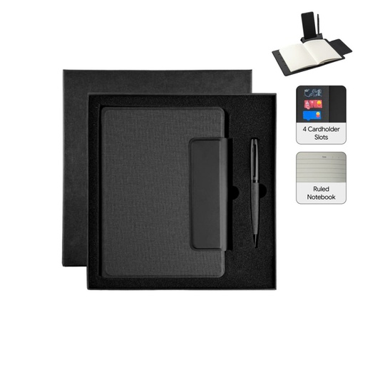 [GSSN 9625] LUBECK - Santhome A5 PU Portfolio with Pen - Black 